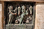 Ananda temple Bagan, Myanmar. Green-glazed terra-cotta Jataka plaques.